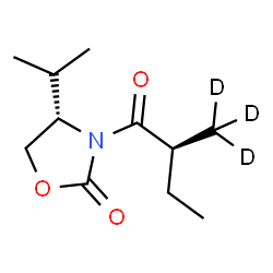 ChemSpider 2D Image | (4S)-4-Isopropyl-3-[(2S)-2-(~2~H_3_)methylbutanoyl]-1,3-oxazolidin-2-one | C11H16D3NO3