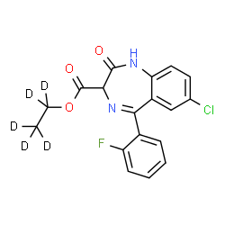ChemSpider 2D Image | (~2~H_5_)Ethyl 7-chloro-5-(2-fluorophenyl)-2-oxo-2,3-dihydro-1H-1,4-benzodiazepine-3-carboxylate | C18H9D5ClFN2O3