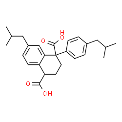 ChemSpider 2D Image | 7-Isobutyl-1-(4-isobutylphenyl)-1,2,3,4-tetrahydro-1,4-naphthalenedicarboxylic acid | C26H32O4