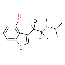 ChemSpider 2D Image | 3-{2-[Isopropyl(methyl)amino](~2~H_4_)ethyl}-1H-indol-4-ol | C14H16D4N2O