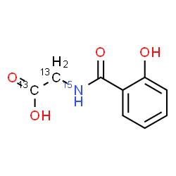 ChemSpider 2D Image | N-(2-Hydroxybenzoyl)(~13~C_2_,~15~N)glycine | C713C2H915NO4