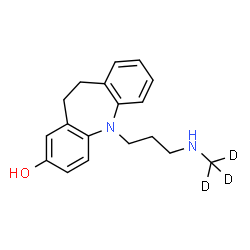 ChemSpider 2D Image | 5-{3-[(~2~H_3_)Methylamino]propyl}-10,11-dihydro-5H-dibenzo[b,f]azepin-2-ol | C18H19D3N2O