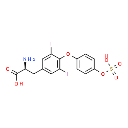 ChemSpider 2D Image | 3,5-Diiodo-O-[4-(sulfooxy)phenyl]-L-tyrosine | C15H13I2NO7S
