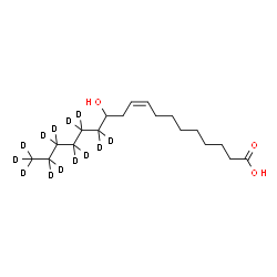 ChemSpider 2D Image | (9Z)-12-Hydroxy(13,13,14,14,15,15,16,16,17,17,18,18,18-~2~H_13_)-9-octadecenoic acid | C18H21D13O3