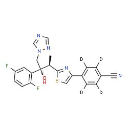 ChemSpider 2D Image | isavuconazole-d4 | C22H13D4F2N5OS