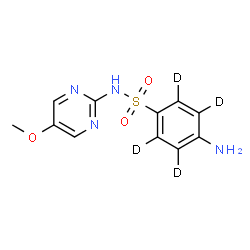 ChemSpider 2D Image | 4-Amino-N-(5-methoxy-2-pyrimidinyl)(~2~H_4_)benzenesulfonamide | C11H8D4N4O3S