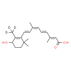 ChemSpider 2D Image | (9cis)-4-Hydroxy(18,18,18-~2~H_3_)retinoic acid | C20H25D3O3