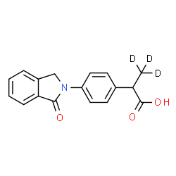 ChemSpider 2D Image | 2-[4-(1-Oxo-1,3-dihydro-2H-isoindol-2-yl)phenyl](3,3,3-~2~H_3_)propanoic acid | C17H12D3NO3