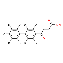 ChemSpider 2D Image | 4-[(~2~H_9_)-4-Biphenylyl]-4-oxobutanoic acid | C16H5D9O3