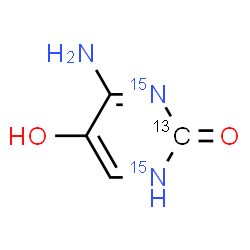 ChemSpider 2D Image | 4-Amino-5-hydroxy-2(1H)-(2-~13~C,~15~N_2_)pyrimidinone | C313CH5N15N2O2