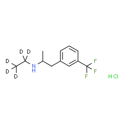 ChemSpider 2D Image | N-(~2~H_5_)Ethyl-1-[3-(trifluoromethyl)phenyl]-2-propanamine hydrochloride (1:1) | C12H12D5ClF3N