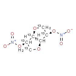 ChemSpider 2D Image | 1,4:3,6-Dianhydro-2,5-di-O-nitro-D-(~13~C_6_)glucitol | 13C6H8N2O8