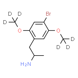 ChemSpider 2D Image | 1-{4-Bromo-2,5-bis[(~2~H_3_)methyloxy]phenyl}-2-propanamine | C11H10D6BrNO2