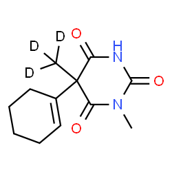 ChemSpider 2D Image | 5-(1-Cyclohexen-1-yl)-1-methyl-5-(~2~H_3_)methyl-2,4,6(1H,3H,5H)-pyrimidinetrione | C12H13D3N2O3