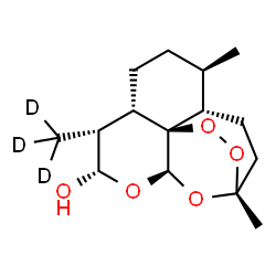 ChemSpider 2D Image | (1R,4S,5R,8S,9R,10S,12R,13R)-1,5-Dimethyl-9-(~2~H_3_)methyl-11,14,15,16-tetraoxatetracyclo[10.3.1.0~4,13~.0~8,13~]hexadecan-10-ol | C15H21D3O5