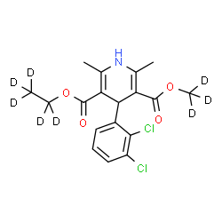 ChemSpider 2D Image | (~2~H_5_)Ethyl (~2~H_3_)methyl 4-(2,3-dichlorophenyl)-2,6-dimethyl-1,4-dihydro-3,5-pyridinedicarboxylate | C18H11D8Cl2NO4