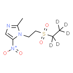 ChemSpider 2D Image | 1-{2-[(~2~H_5_)Ethylsulfonyl]ethyl}-2-methyl-5-nitro-1H-imidazole | C8H8D5N3O4S