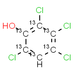 ChemSpider 2D Image | 2,3,4,6-Tetrachloro(~13~C_6_)phenol | 13C6H2Cl4O