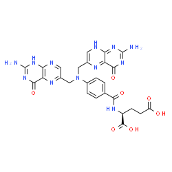 ChemSpider 2D Image | N-[4-[Bis[(2-amino-3,4-dihydro-4-oxo-6-pteridinyl)methyl]amino]benzoyl]-L-glutamic acid | C26H24N12O7