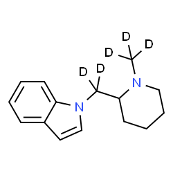 ChemSpider 2D Image | 1-{[1-(~2~H_3_)Methyl-2-piperidinyl](~2~H_2_)methyl}-1H-indole | C15H15D5N2
