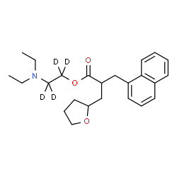 ChemSpider 2D Image | 2-(Diethylamino)(~2~H_4_)ethyl 3-(1-naphthyl)-2-(tetrahydro-2-furanylmethyl)propanoate | C24H29D4NO3