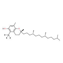 ChemSpider 2D Image | (2R)-2,8-Dimethyl-5-(~2~H_3_)methyl-2-[(4R,8R)-4,8,12-trimethyltridecyl]-6-chromanol | C28H45D3O2