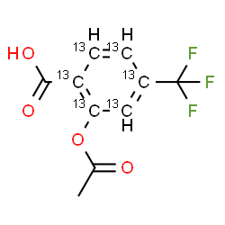 ChemSpider 2D Image | 2-Acetoxy-4-(trifluoromethyl)(~13~C_6_)benzoic acid | C413C6H7F3O4