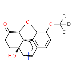 ChemSpider 2D Image | (5alpha)-14-Hydroxy-3-[(~2~H_3_)methyloxy]-4,5-epoxymorphinan-6-one | C17H16D3NO4