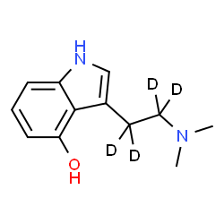 ChemSpider 2D Image | 3-[2-(Dimethylamino)(~2~H_4_)ethyl]-1H-indol-4-ol | C12H12D4N2O
