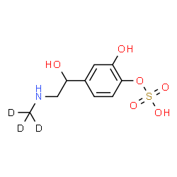 ChemSpider 2D Image | 2-Hydroxy-4-{1-hydroxy-2-[(~2~H_3_)methylamino]ethyl}phenyl hydrogen sulfate | C9H10D3NO6S