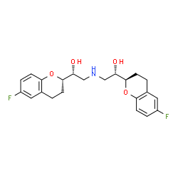 ChemSpider 2D Image | (1S)-1-[(2R)-6-Fluoro-3,4-dihydro-2H-chromen-2-yl]-2-({(2R)-2-[(2S)-6-fluoro-3,4-dihydro-2H-chromen-2-yl]-2-hydroxyethyl}amino)ethanol | C22H25F2NO4
