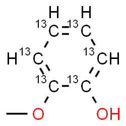 ChemSpider 2D Image | 2-Methoxy(~13~C_6_)phenol | C13C6H8O2