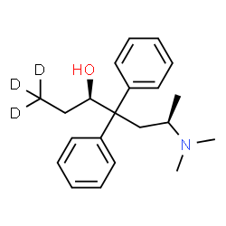 ChemSpider 2D Image | (3R,6R)-6-(Dimethylamino)-4,4-diphenyl-3-(1,1,1-~2~H_3_)heptanol | C21H26D3NO