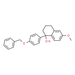 ChemSpider 2D Image | 1-(4-(Benzyloxy)phenyl)-6-methoxy-1,2,3,4-tetrahydronaphthalen-1-ol | C24H24O3