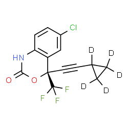 ChemSpider 2D Image | (4S)-6-Chloro-4-[(~2~H_5_)cyclopropylethynyl]-4-(trifluoromethyl)-1,4-dihydro-2H-3,1-benzoxazin-2-one | C14H4D5ClF3NO2