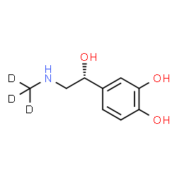 ChemSpider 2D Image | 4-{(1R)-1-Hydroxy-2-[(~2~H_3_)methylamino]ethyl}-1,2-benzenediol | C9H10D3NO3