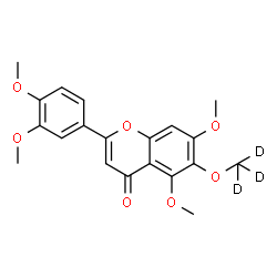 ChemSpider 2D Image | 2-(3,4-Dimethoxyphenyl)-5,7-dimethoxy-6-[(~2~H_3_)methyloxy]-4H-chromen-4-one | C20H17D3O7