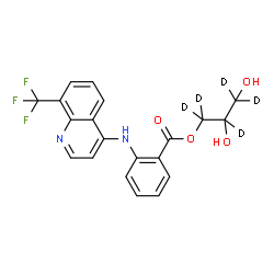 ChemSpider 2D Image | 2,3-Dihydroxy(~2~H_5_)propyl 2-{[8-(trifluoromethyl)-4-quinolinyl]amino}benzoate | C20H12D5F3N2O4