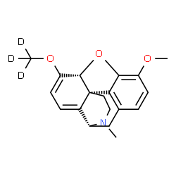ChemSpider 2D Image | (5alpha)-3-Methoxy-17-methyl-6-[(~2~H_3_)methyloxy]-6,7,8,14-tetradehydro-4,5-epoxymorphinan | C19H18D3NO3