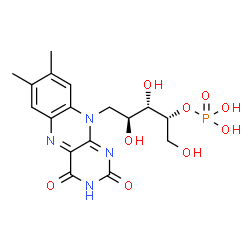 ChemSpider 2D Image | 1-Deoxy-1-(7,8-dimethyl-2,4-dioxo-3,4-dihydrobenzo[g]pteridin-10(2H)-yl)-4-O-phosphono-D-ribitol | C17H21N4O9P