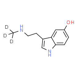 ChemSpider 2D Image | 3-{2-[(~2~H_3_)Methylamino]ethyl}-1H-indol-5-ol | C11H11D3N2O