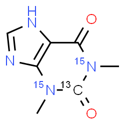 ChemSpider 2D Image | 1,3-Dimethyl(2-~13~C,1,3-~15~N_2_)-3,7-dihydro-1H-purine-2,6-dione | C613CH8N215N2O2