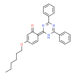 ChemSpider 2D Image | (6Z)-6-(4,6-Diphenyl-1,3,5-triazin-2(1H)-ylidene)-3-(hexyloxy)-2,4-cyclohexadien-1-one | C27H27N3O2