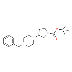 ChemSpider 2D Image | tert-butyl 3-(4-benzylpiperazin-1-yl)pyrrolidine-1-carboxylate | C20H31N3O2