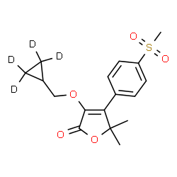 ChemSpider 2D Image | 3-[(2,2,3,3-~2~H_4_)Cyclopropylmethoxy]-5,5-dimethyl-4-[4-(methylsulfonyl)phenyl]-2(5H)-furanone | C17H16D4O5S