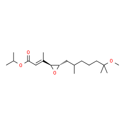 ChemSpider 2D Image | Isopropyl (2E)-3-[(2S,3S)-3-(6-methoxy-2,6-dimethylheptyl)-2-oxiranyl]-2-butenoate | C19H34O4