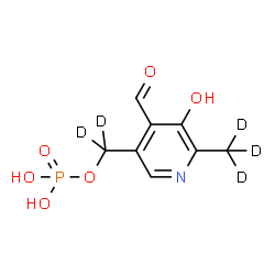 ChemSpider 2D Image | [4-Formyl-5-hydroxy-6-(~2~H_3_)methyl-3-pyridinyl](~2~H_2_)methyl dihydrogen phosphate | C8H5D5NO6P
