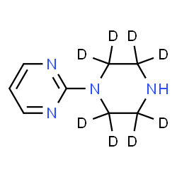 ChemSpider 2D Image | 2-[(2,2,3,3,5,5,6,6-~2~H_8_)-1-Piperazinyl]pyrimidine | C8H4D8N4