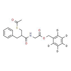 ChemSpider 2D Image | (~2~H_5_)Phenylmethyl N-[3-(acetylsulfanyl)-2-benzylpropanoyl]glycinate | C21H18D5NO4S