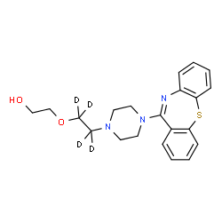 ChemSpider 2D Image | 2-({2-[4-(Dibenzo[b,f][1,4]thiazepin-11-yl)-1-piperazinyl](~2~H_4_)ethyl}oxy)ethanol | C21H21D4N3O2S